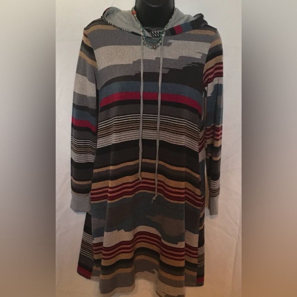 🔥LILYPAD WESTERN STYLE LONG SWEATER HOODIE w/Pockets sz S A FRAME STYLE SO SOFT